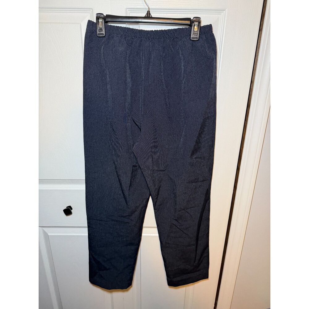 Women's Black Pull On Elastic Waist Dress Pants Size 12P Petite Career